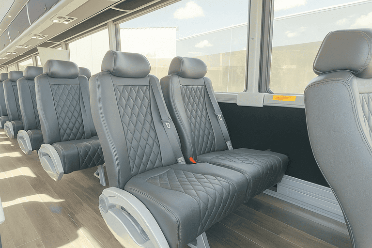 interior of Rocky Mount Charter Bus charter bus